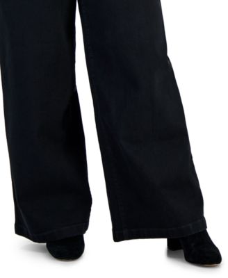 Plus Size Wide-Leg High-Rise Jeans, Exclusively Macy's