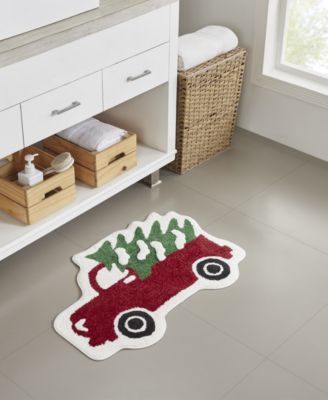 Seventh Studio - Holiday Multicolor Figural Truck with Tree Bath Rug, 20" x 30"