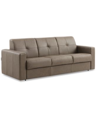 Furniture Shevrin Leather Sleeper Sofa, Created for Macy's - Macy's