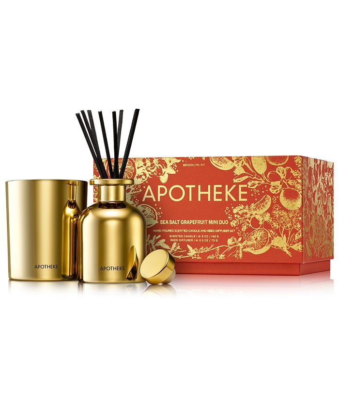 APOTHEKE 2Pc. Sea Salt Grapefruit Mini Scented Candle & Reed Diffuser