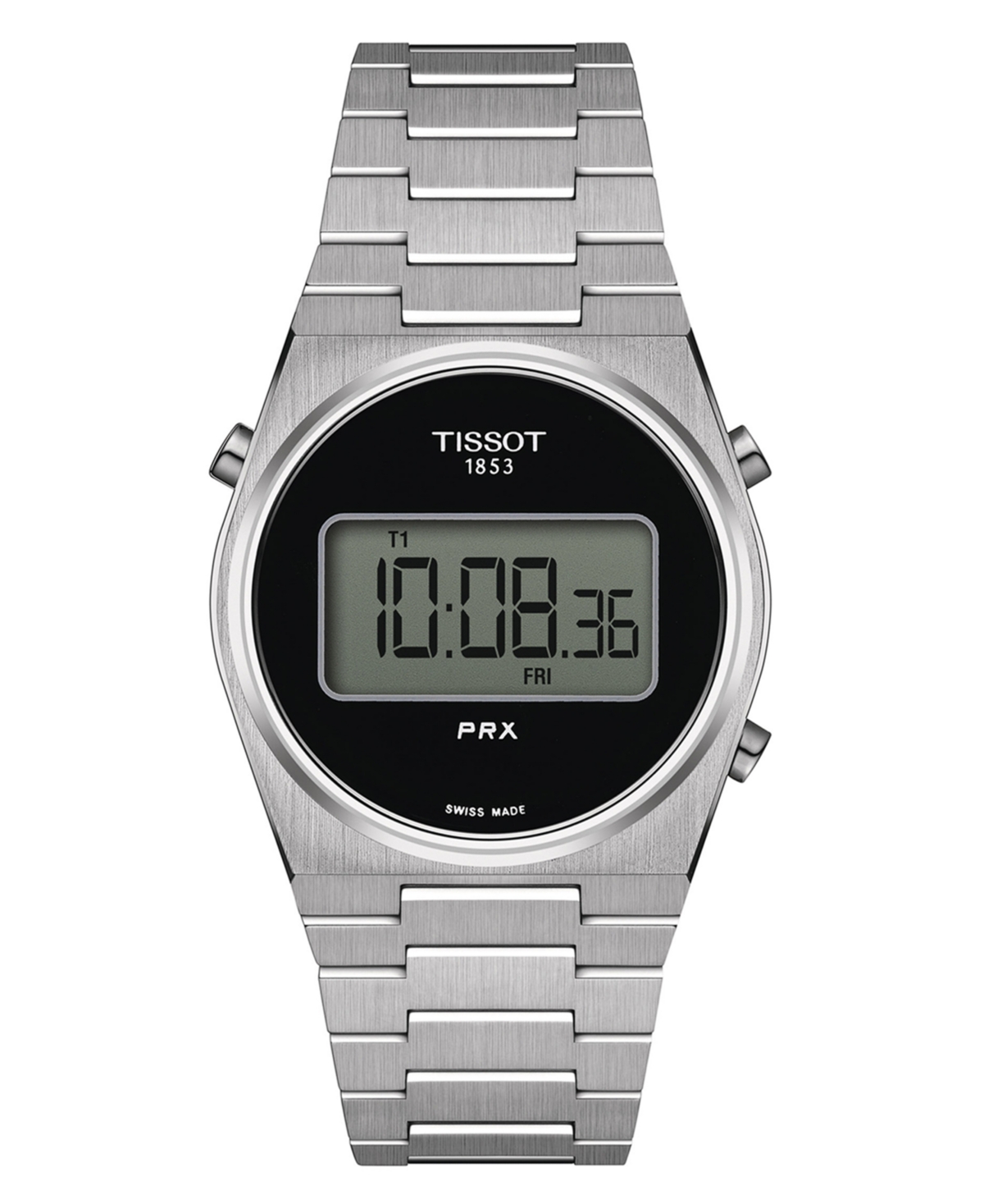 Unisex Digital Prx Stainless Steel Bracelet Watch 35mm - Silver