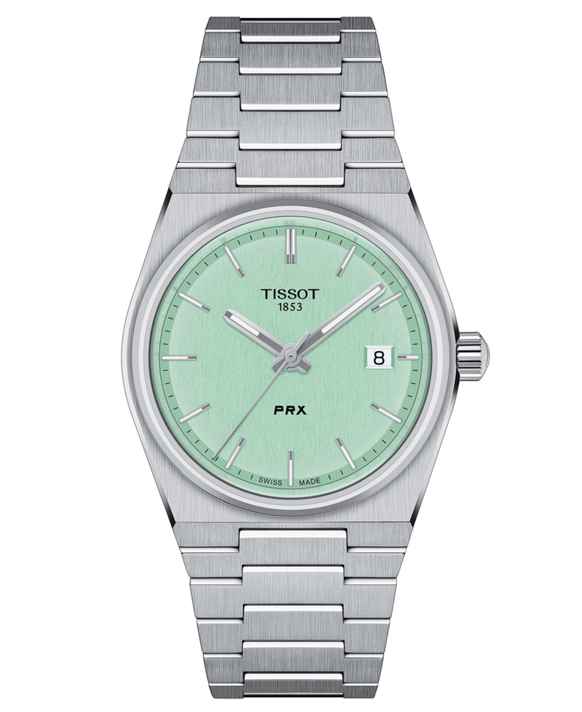 Shop Tissot Unisex Swiss Prx Stainless Steel Bracelet Watch 35mm In Silver