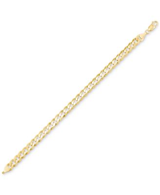 Men's Curb Link Chain Bracelet in 18k Gold-Plated Sterling Silver or Sterling Silver