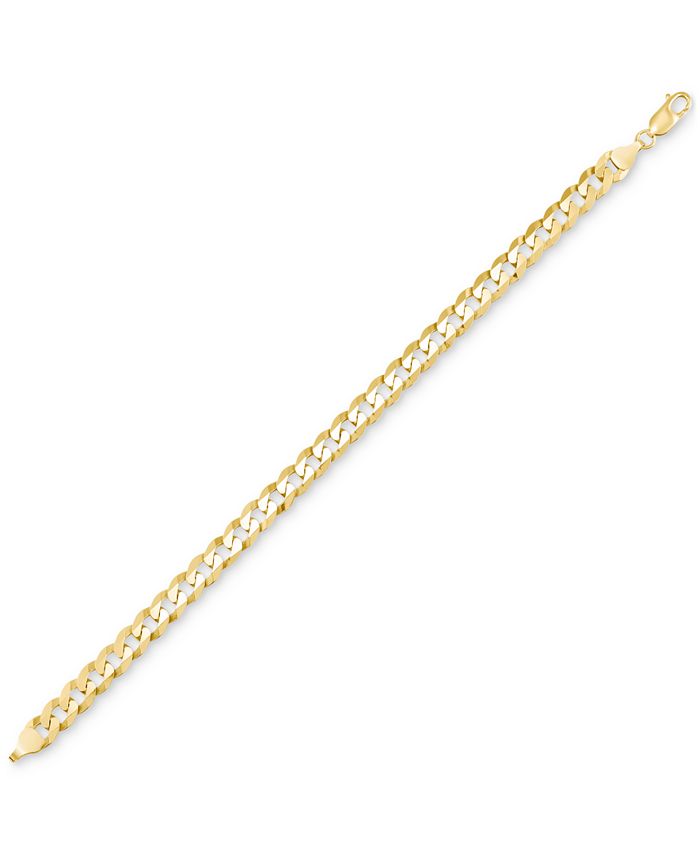Macy's Men's Curb Link Chain Bracelet in 18k Gold-Plated Sterling ...
