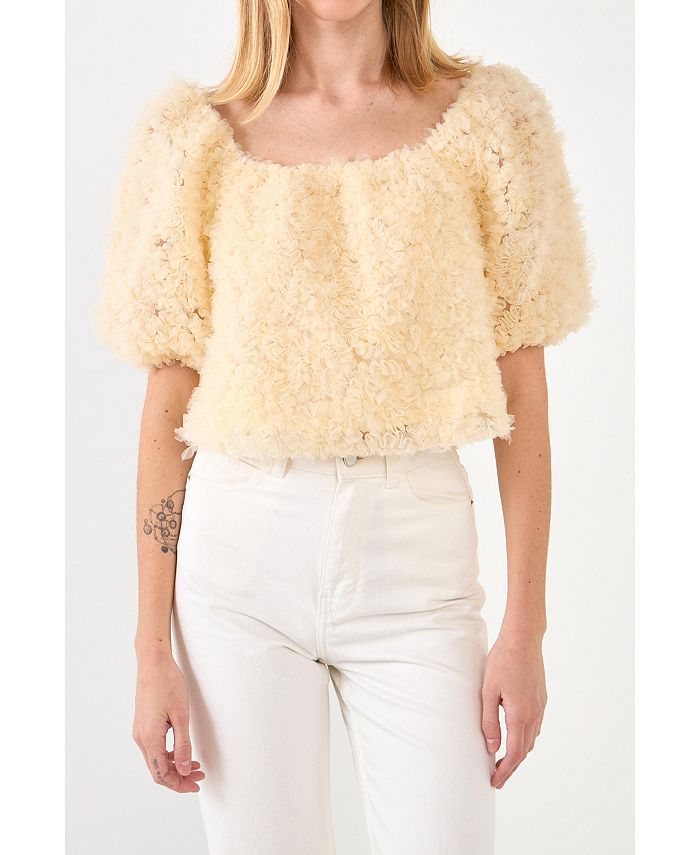 Tulle puff discount sleeve top