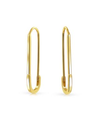 Inspirational Symbol Safety Pin Threader Drop Earrings Lapel Pin Brooch Sterling Silver