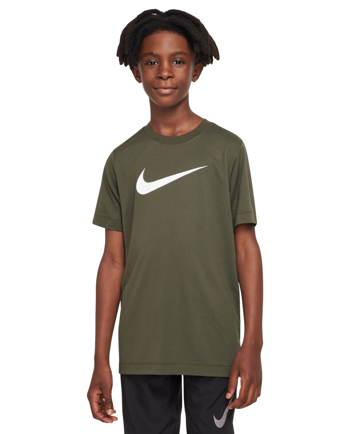 Nike Kids' Big Boys Dri-fit Legend Graphic T-shirt In Cargo Khaki