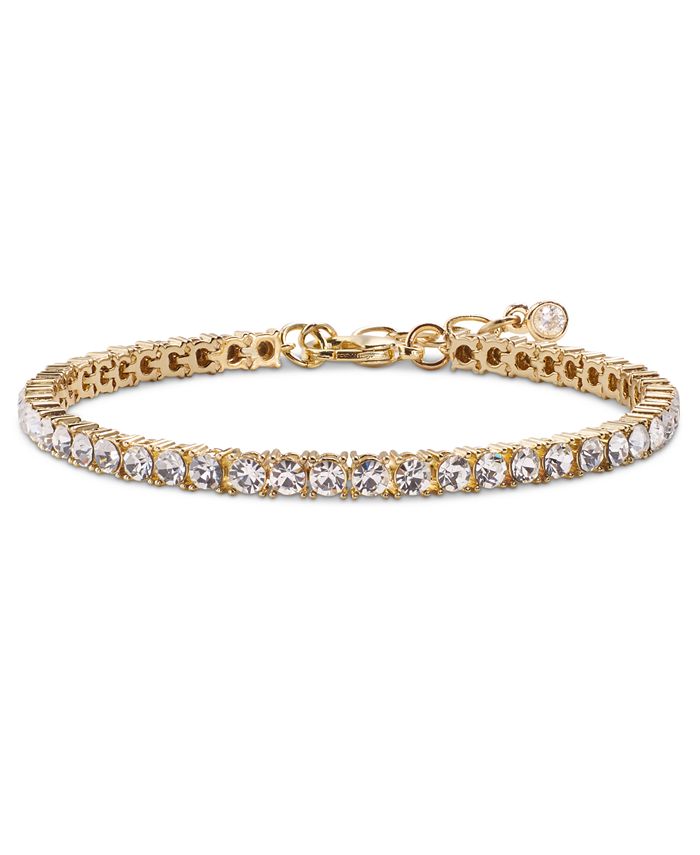 On 34th SilverTone Flex Tennis Bracelet, 7" + 1" extender, Created for