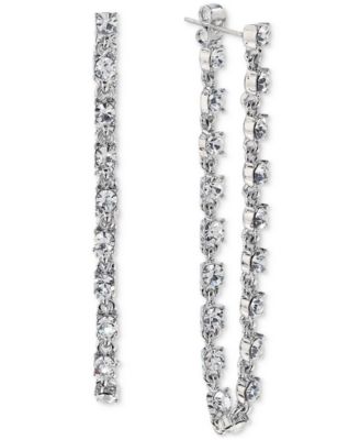 On 34th - Crystal Stone Chain Drop Earrings