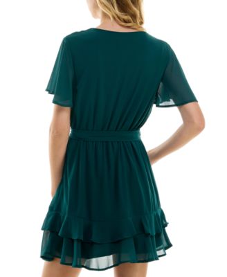 Juniors' Chiffon Tie-Waist Dress