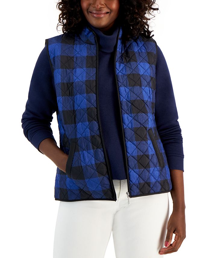 Buffalo check sales puffer vest