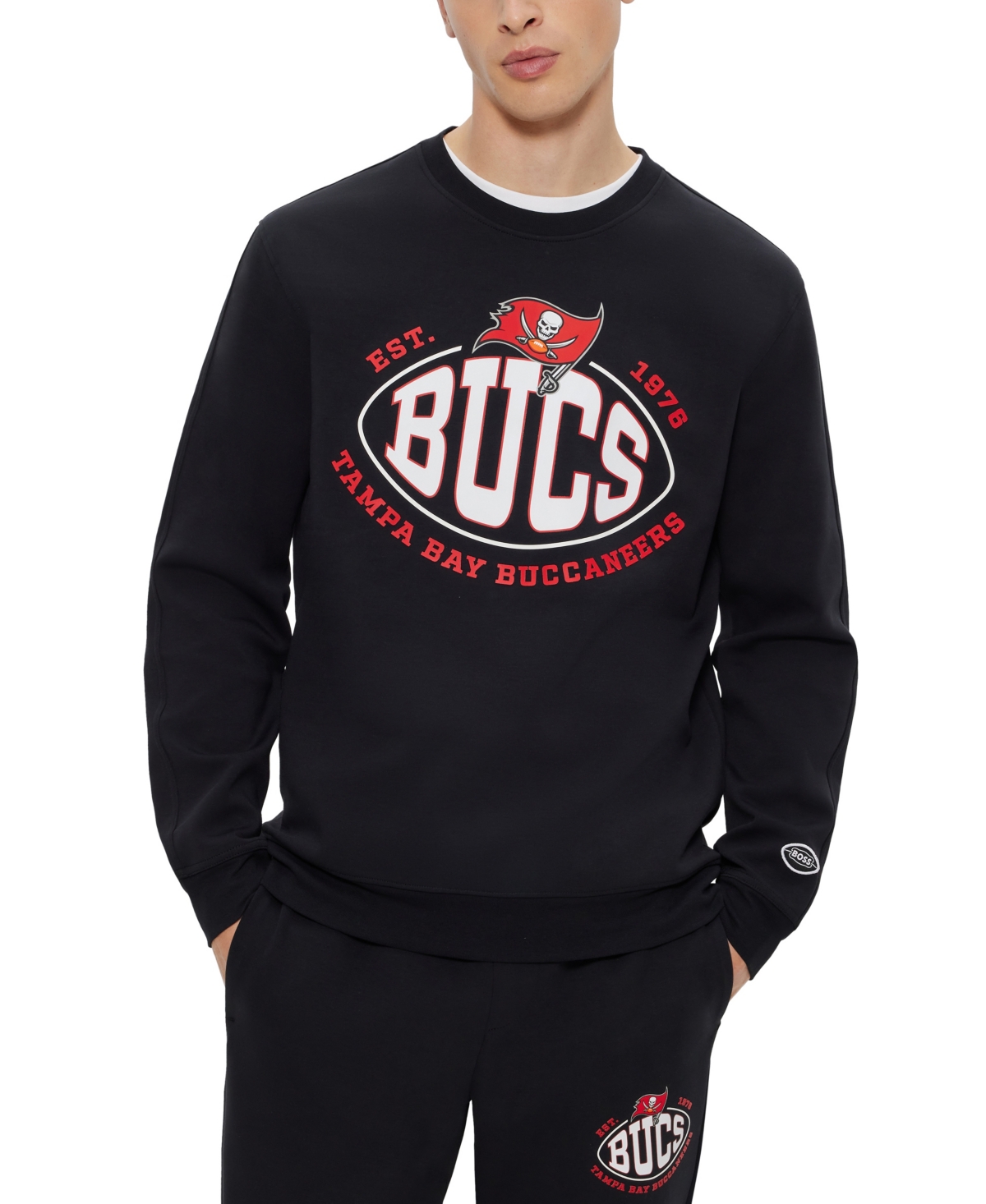 Hugo Boss Boss By  Men's Boss X Tampa Bay Buccaneers Nfl Sweatshirt In Charcoal