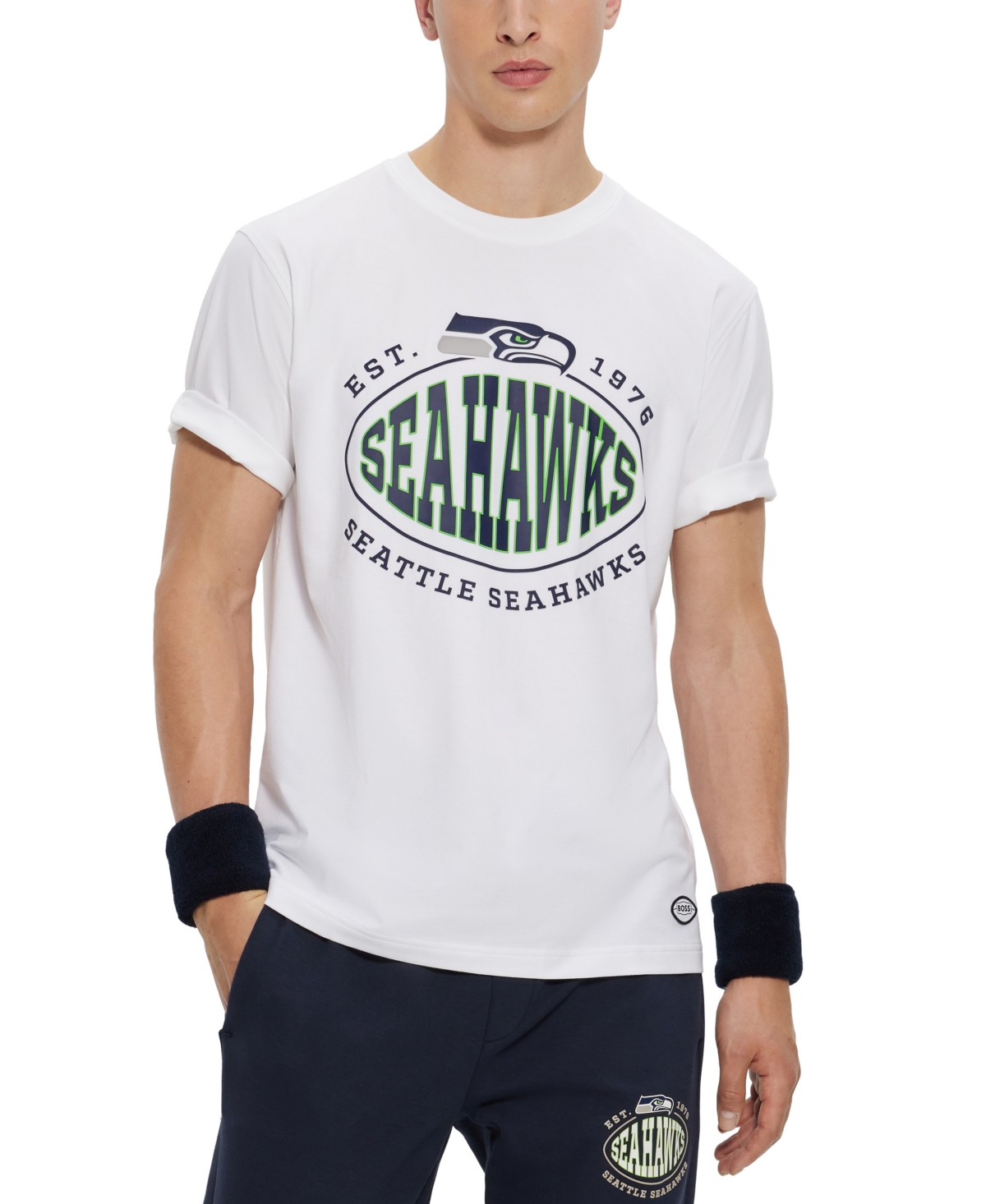 Hugo Boss Boss By  Men's Boss X Nfl Seattle Seahawks T-shirt In Natural