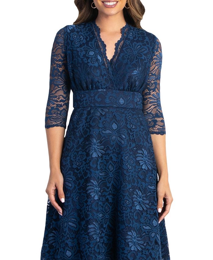 Kiyonna Womens Mademoiselle Lace Cocktail Dress With Sleeves Macys 1003