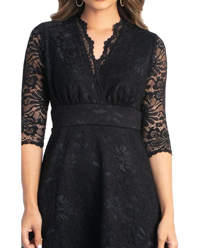 Kiyonna Women's Mademoiselle Lace Cocktail Dress with Sleeves Macy's