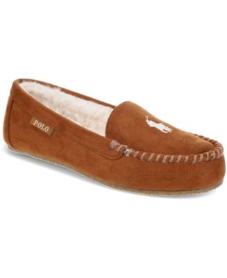 polo ralph lauren dezi ii tan moccasin slippers