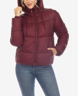 Women's Full Front Zip Hooded Bomber Puffer Jacket