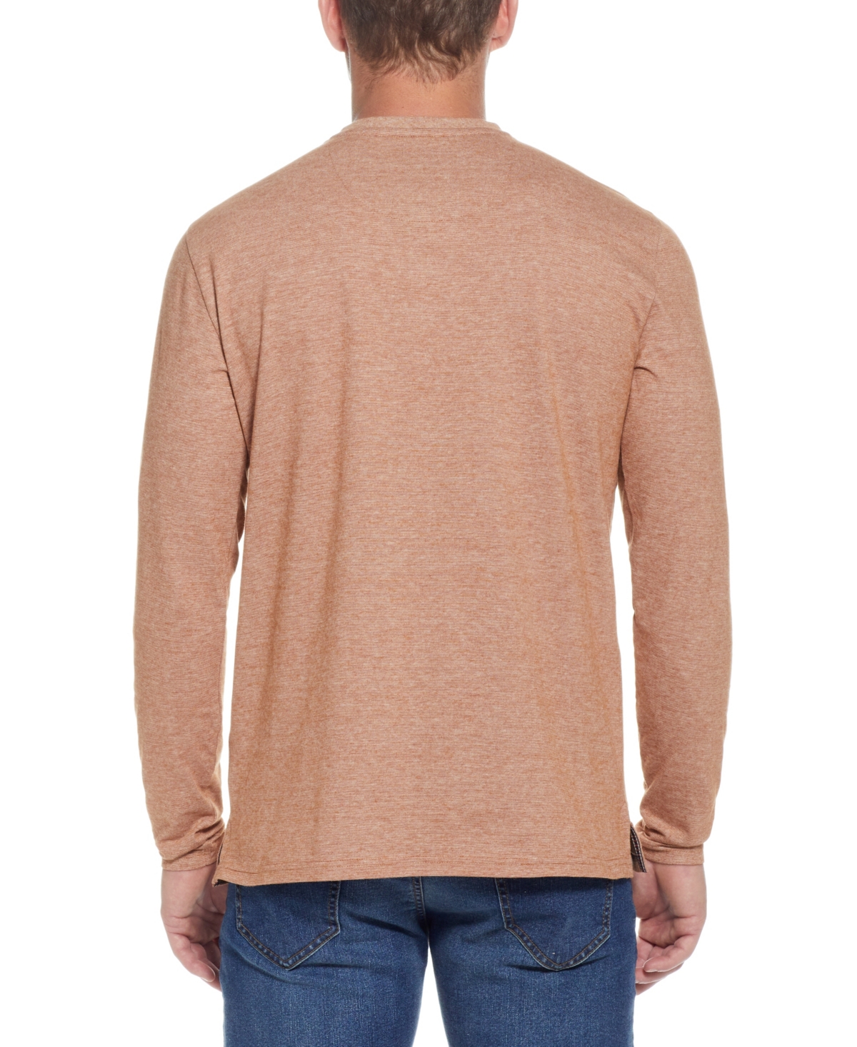 Weatherproof Vintage Men's Long Sleeved Microstripe Henley T-shirt