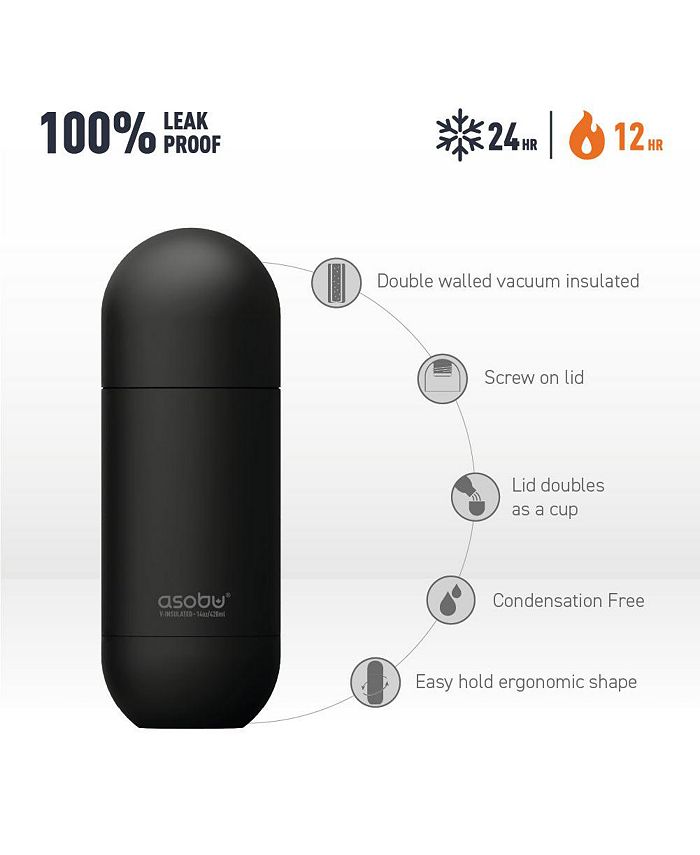 Asobu Orb Stainless Steel Double Wall Insulated Travel Water Bottle Lid Doubles as a Cup 14