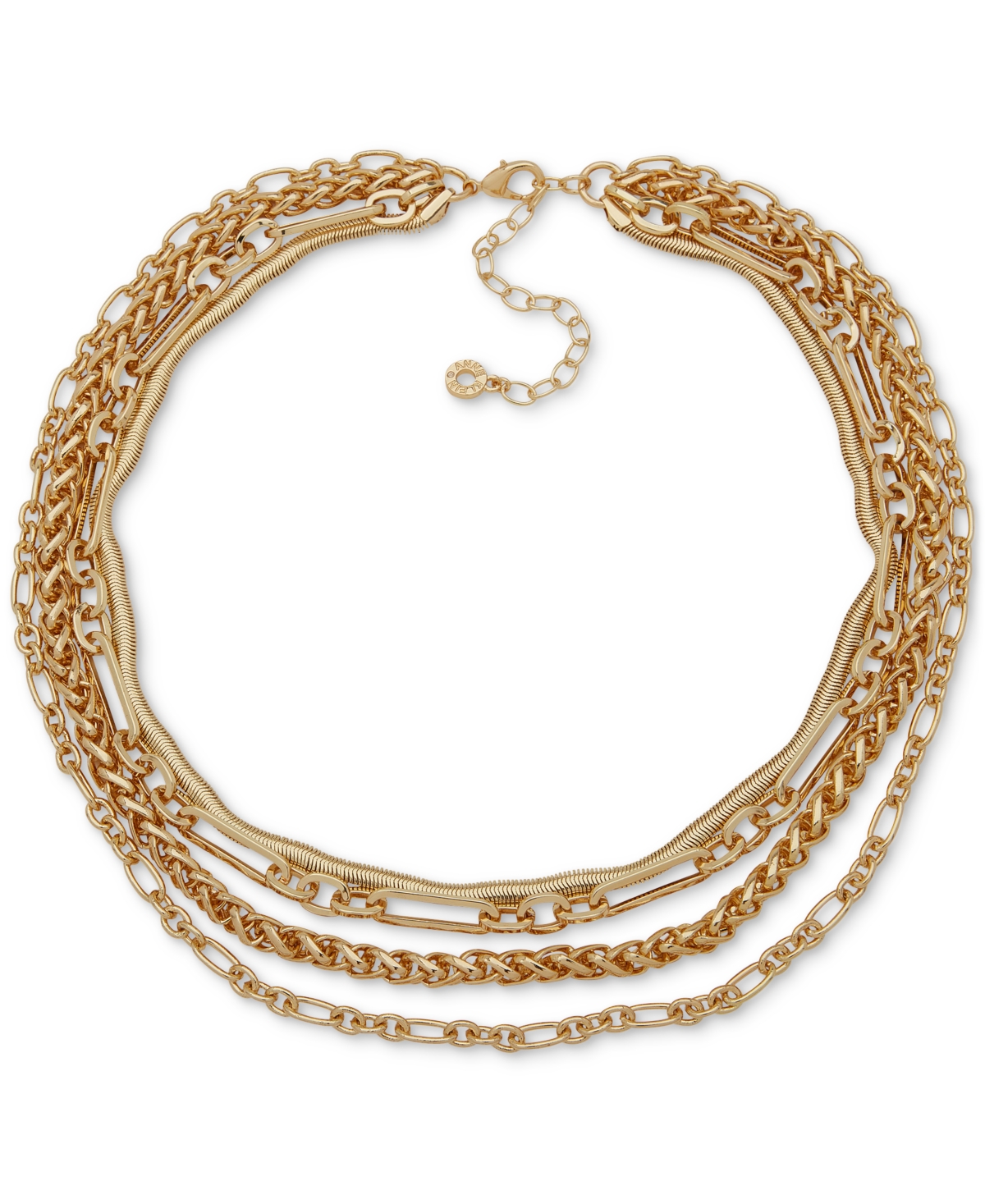 Gold-Tone Multirow Statement Necklace, 16" + 3" extender - Gold