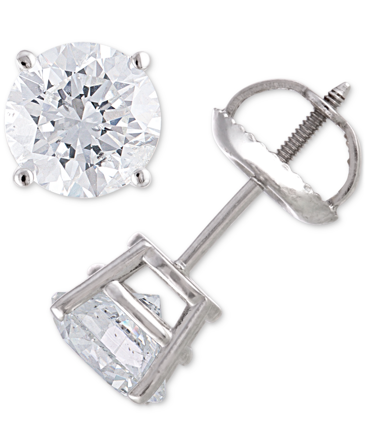 Macy's Certified Diamond Stud Earrings (1 Ct. T.w.) In 14k White Gold