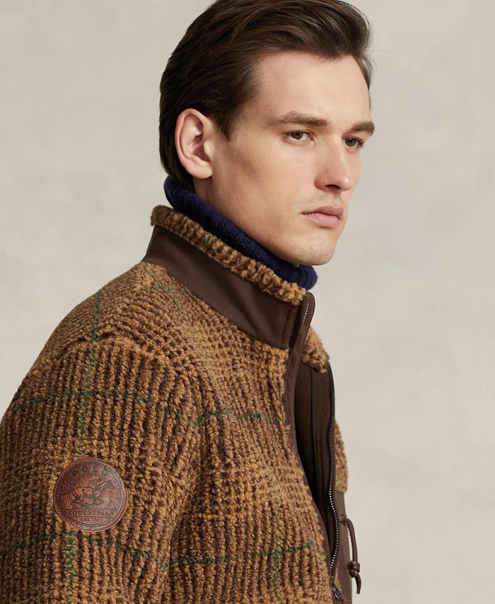 Polo Ralph Lauren Men's Glen Plaid Pile Fleece Jacquard Jacket Macy's