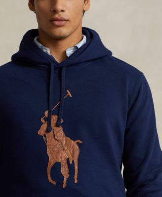 Polo Ralph Lauren Men's The RL Fleece Leather-Big Pony Hoodie - Macy's