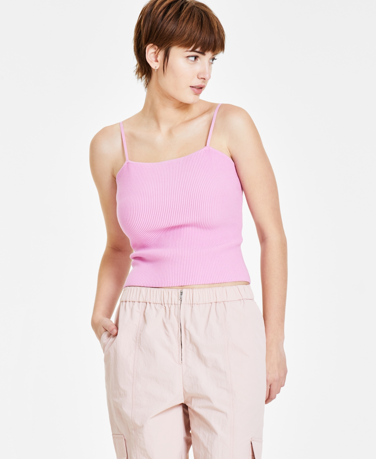 Bar Iii Women's Rib-knit Ottoman Tank Top, Created For Macy's In Lavender Suede