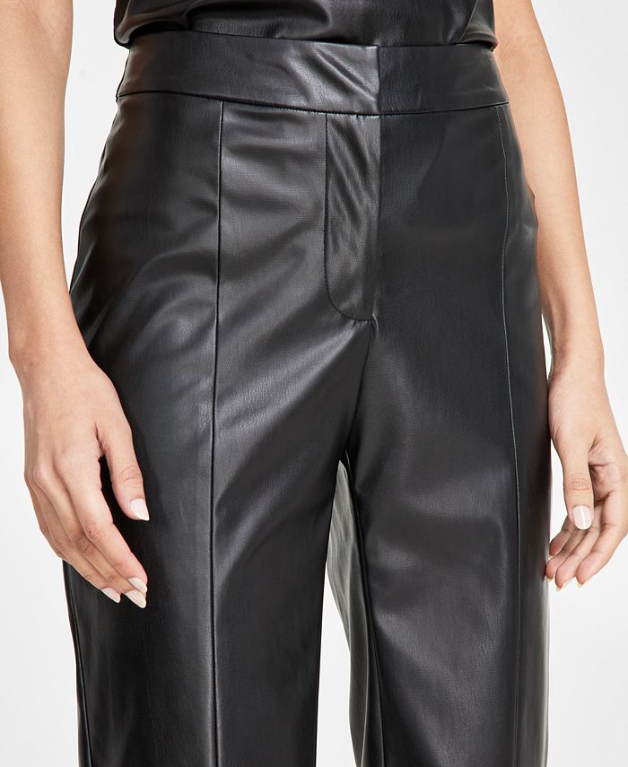 DKNY Women's Faux-Leather Front-Seam Skinny Pants - Macy's