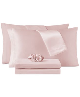 Sanders Microfiber 7 Pc. Sheet Set with Satin Pillowcases and Satin Hair Tie Queen Macy s