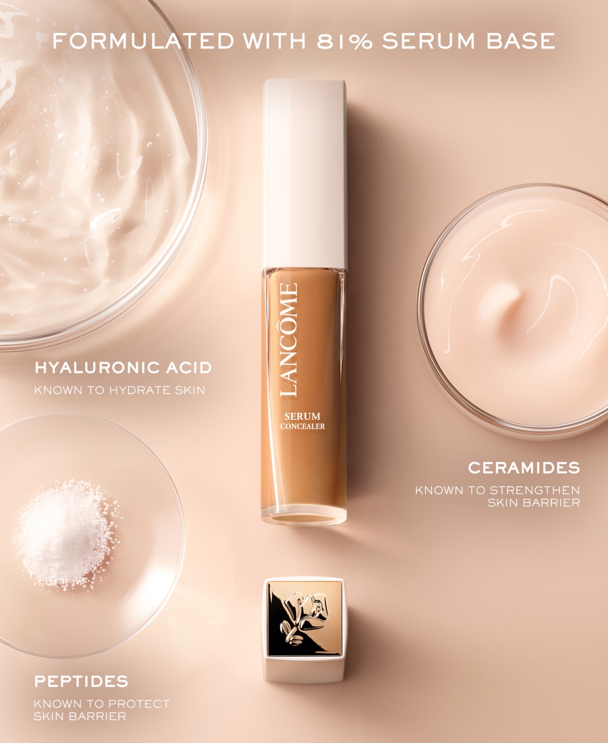 Lancome Teint Idole Ultra Wear Care & Glow Serum Concealer - 305N light with neutral pinky peach unde