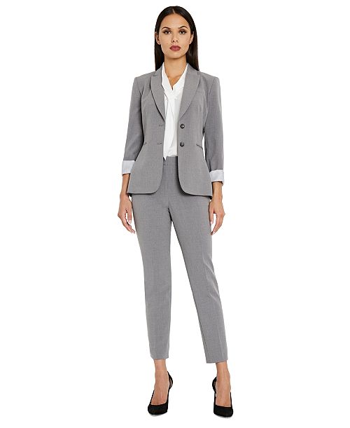 alfani Tahari ASL Notched Two-Button Blazer & Shannon Suit Pants Women's Fashion Shoes & Accessories