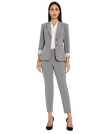 Women's Pants Suit Elegant Formal Beige Cotton . Size 8 US/ M/ 40EU 