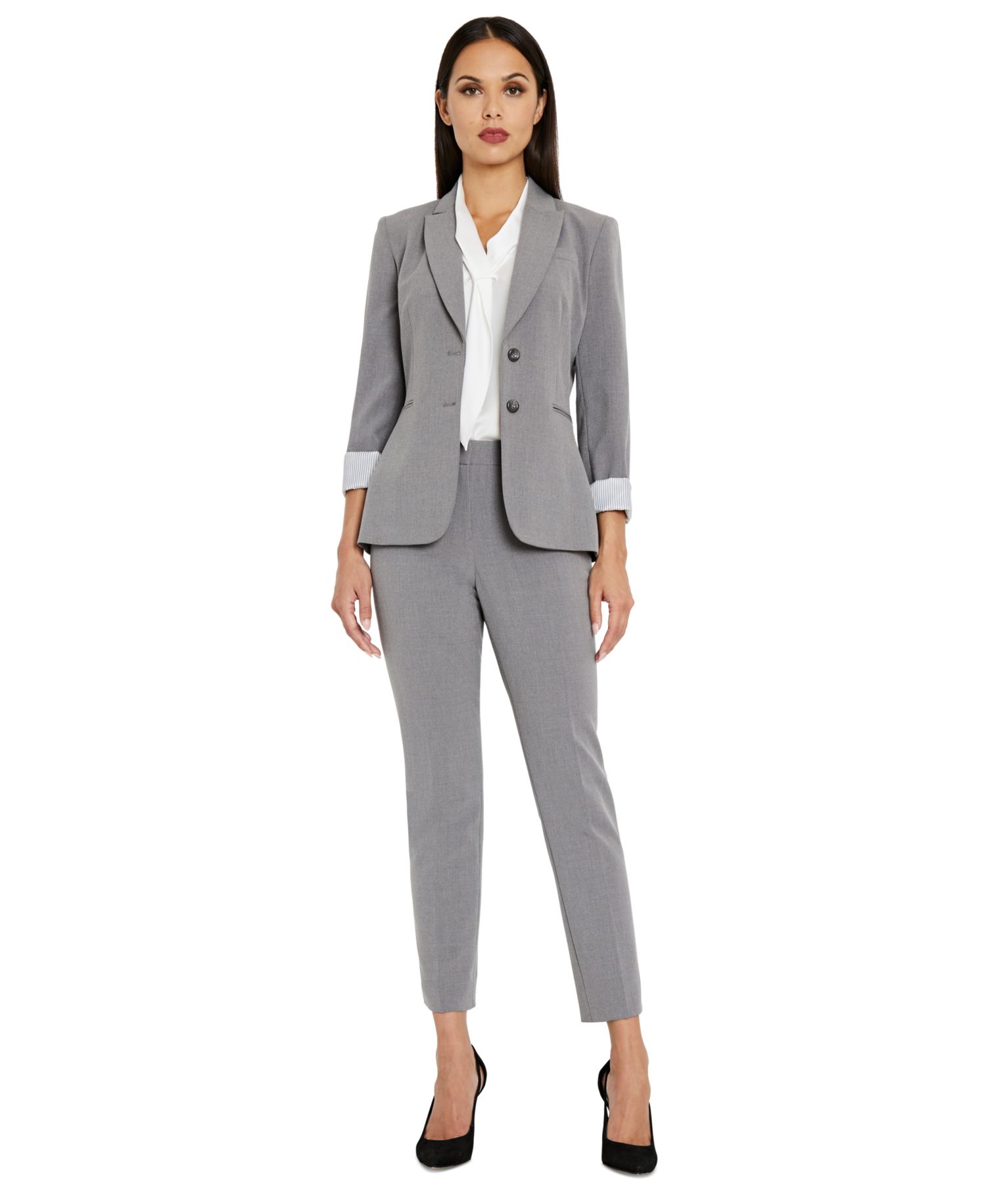 Notched Two-Button Blazer & Shannon Suit Pants Suit Separates