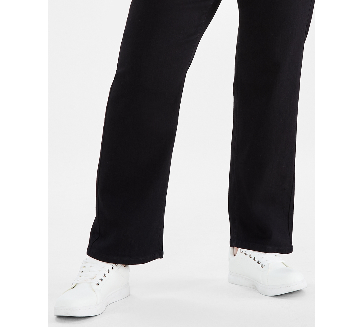 Style & Co Plus Size Mid Rise Straight-Leg Pull-On Jeans, Created for Macy's