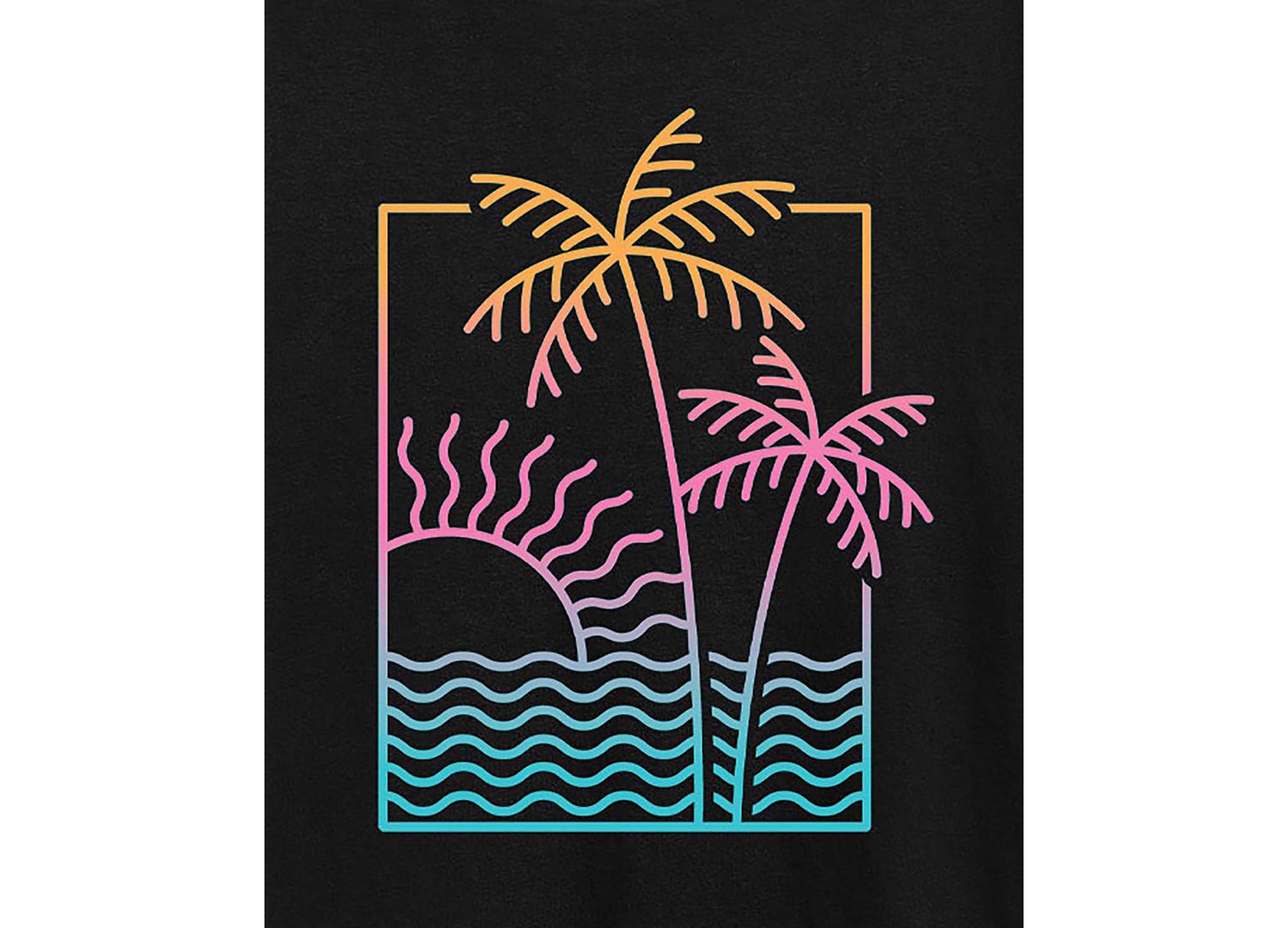 Trendy Plus Size Neon Palms Graphic T-Shirt