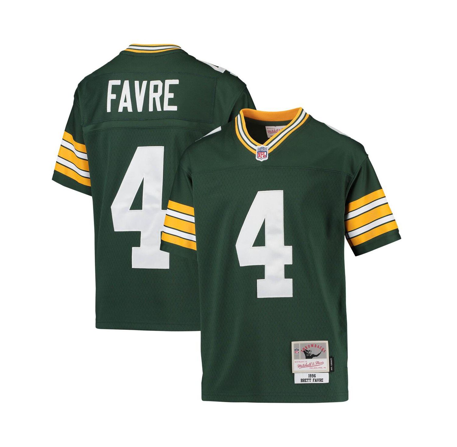 Big Boys Brett Favre Green Green Bay Packers 1996 Retired Player Legacy Jersey
