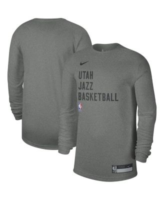Men's and Women's Heather Gray Utah Jazz 2023 Legend On-Court Practice long sleeve