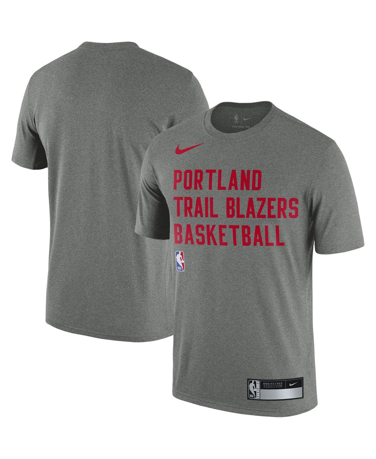 Shop Nike Men's  Heather Gray Portland Trail Blazers 2023 Sideline Legend Performance Practice T-shirt
