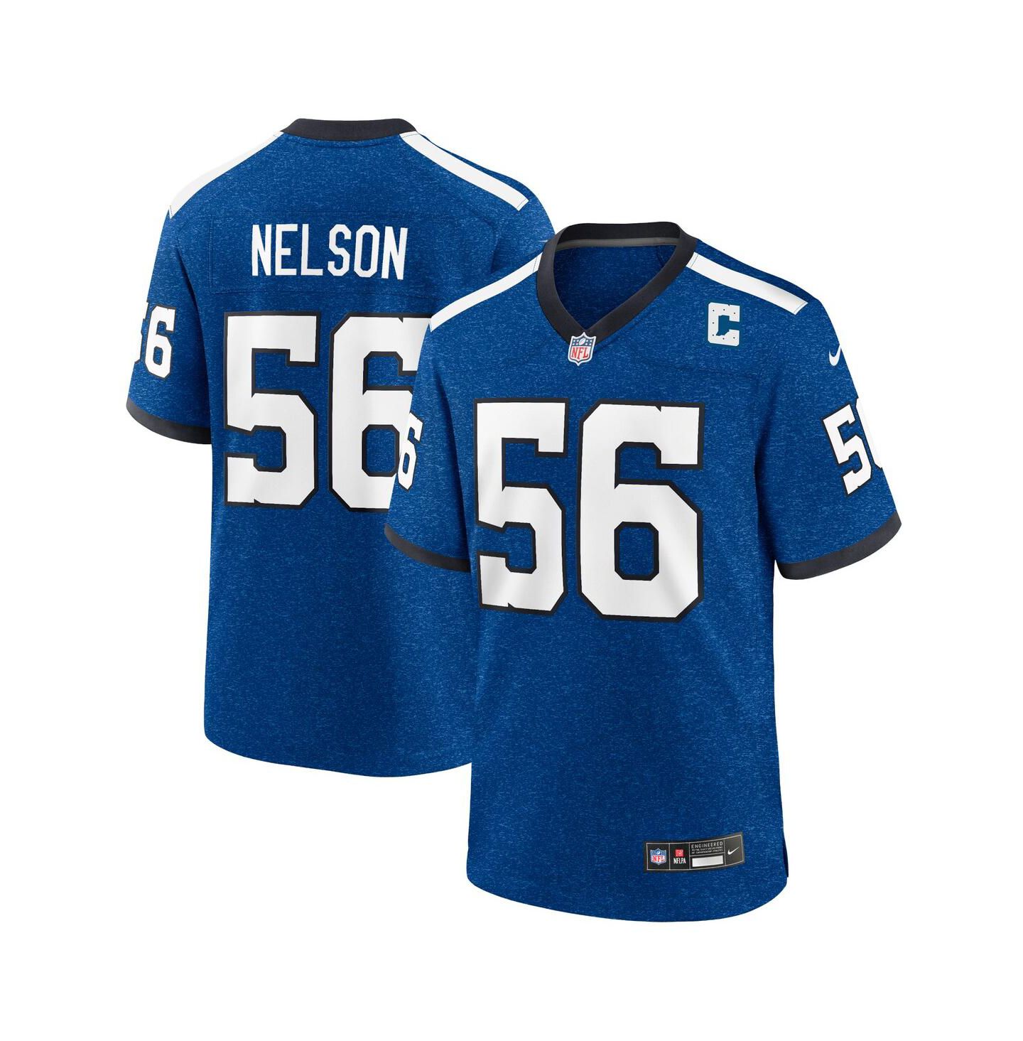 Мужской топ Nike Quenton Nelson Royal Indianapolis Colts Indiana Nights Alternate Game Jersey — фото 1