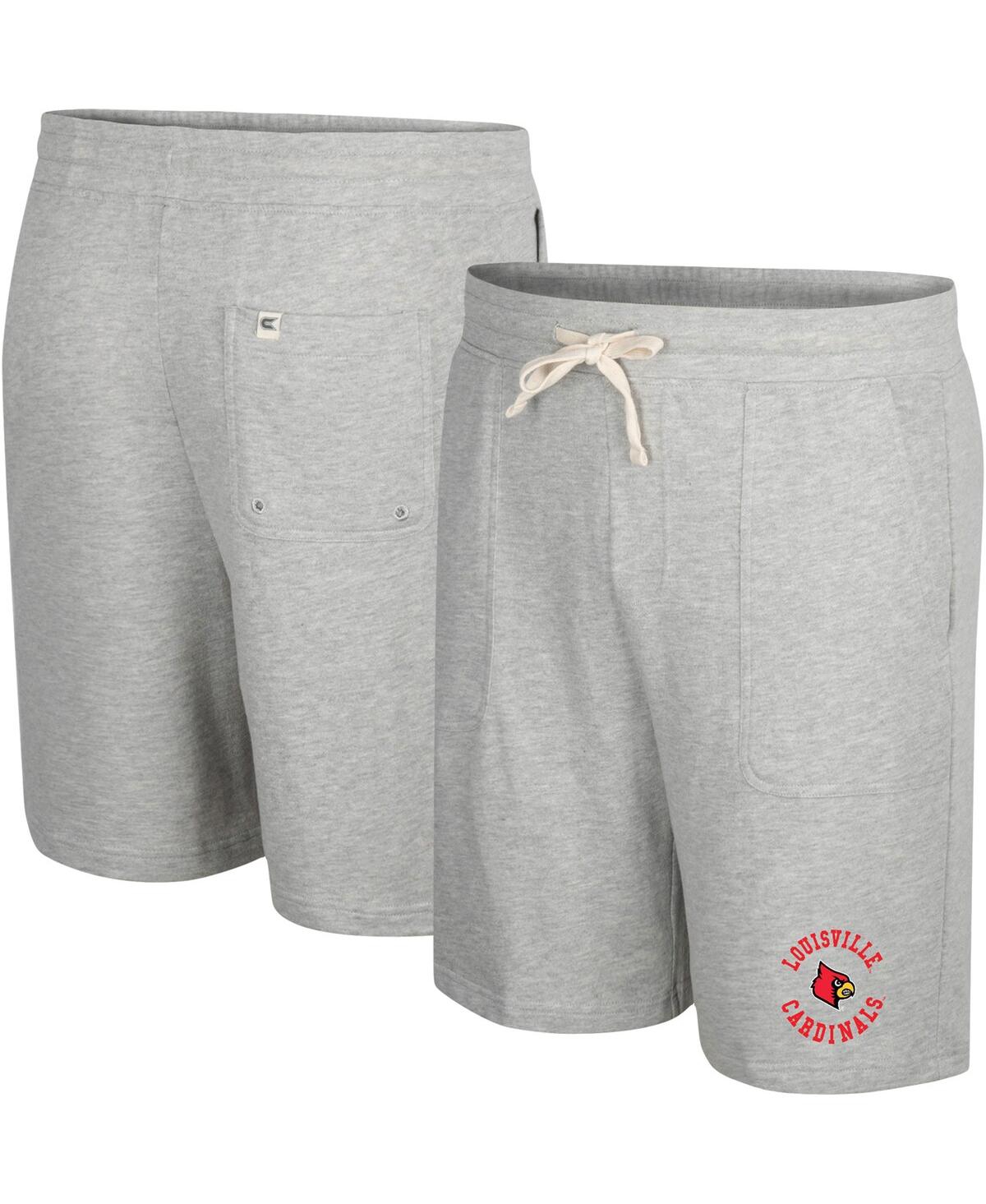 Shop Colosseum Men's  Heather Gray Louisville Cardinals Love To Hear This Terry Shorts