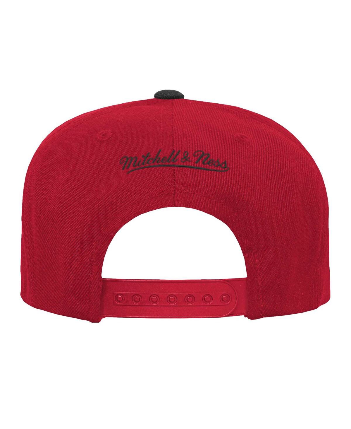 Mitchell & Ness Big Boys And Girls  Red, Black Miami Heat Two-tone Snapback Hat In Red,black