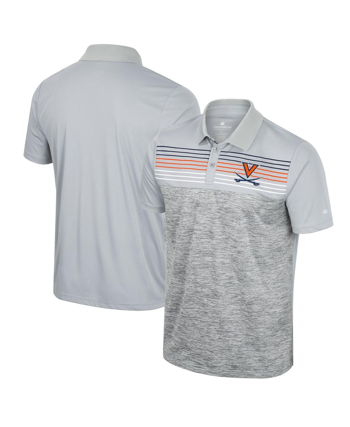 Colosseum Men's  Gray West Virginia Mountaineers Cybernetic Polo Shirt