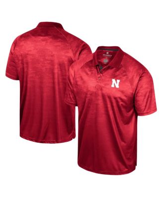 Men's Scarlet Nebraska Huskers Honeycomb Raglan Polo Shirt