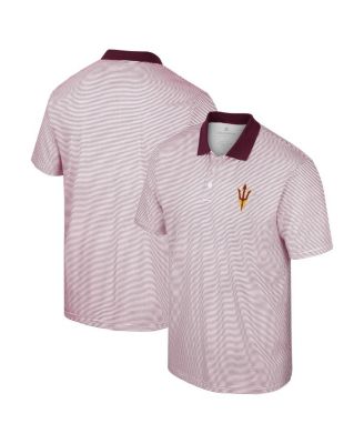 Men's White, Cardinal Arizona Sun Devils Print Stripe Polo Shirt