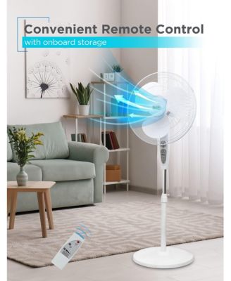 18 in. Stand Fan - Remote, White
