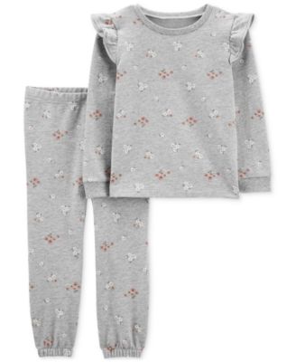 Carter's - Baby Girls 2-Pc. Floral Long-Sleeve Top & Pants Set