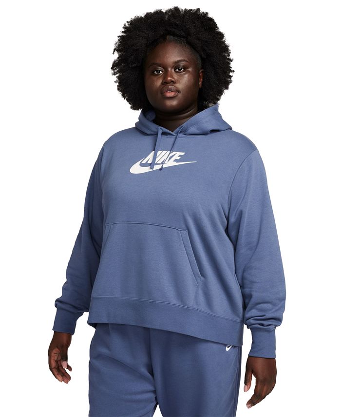 Nike Plus Size Active Sportswear Club Hooded Fleece Sweatshirt - Macy's