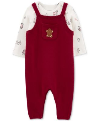 Carter's - Baby Cotton Holiday-Print T-shirt and Overalls, 2 Piece Set