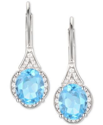 Amethyst (2 ct. t.w.) & Lab-Grown White Sapphire (1/5 ct. t.w.) Drop Earrings in 14k Gold-Plated Sterling Silver (Also in Additional Gemstones)